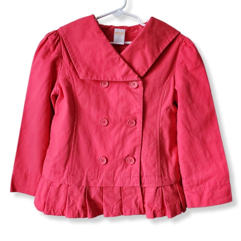 Gymboree Girls Pink Nautical Cotton Jacket 5 6 Barbie Pink Pleated Preppy Spring